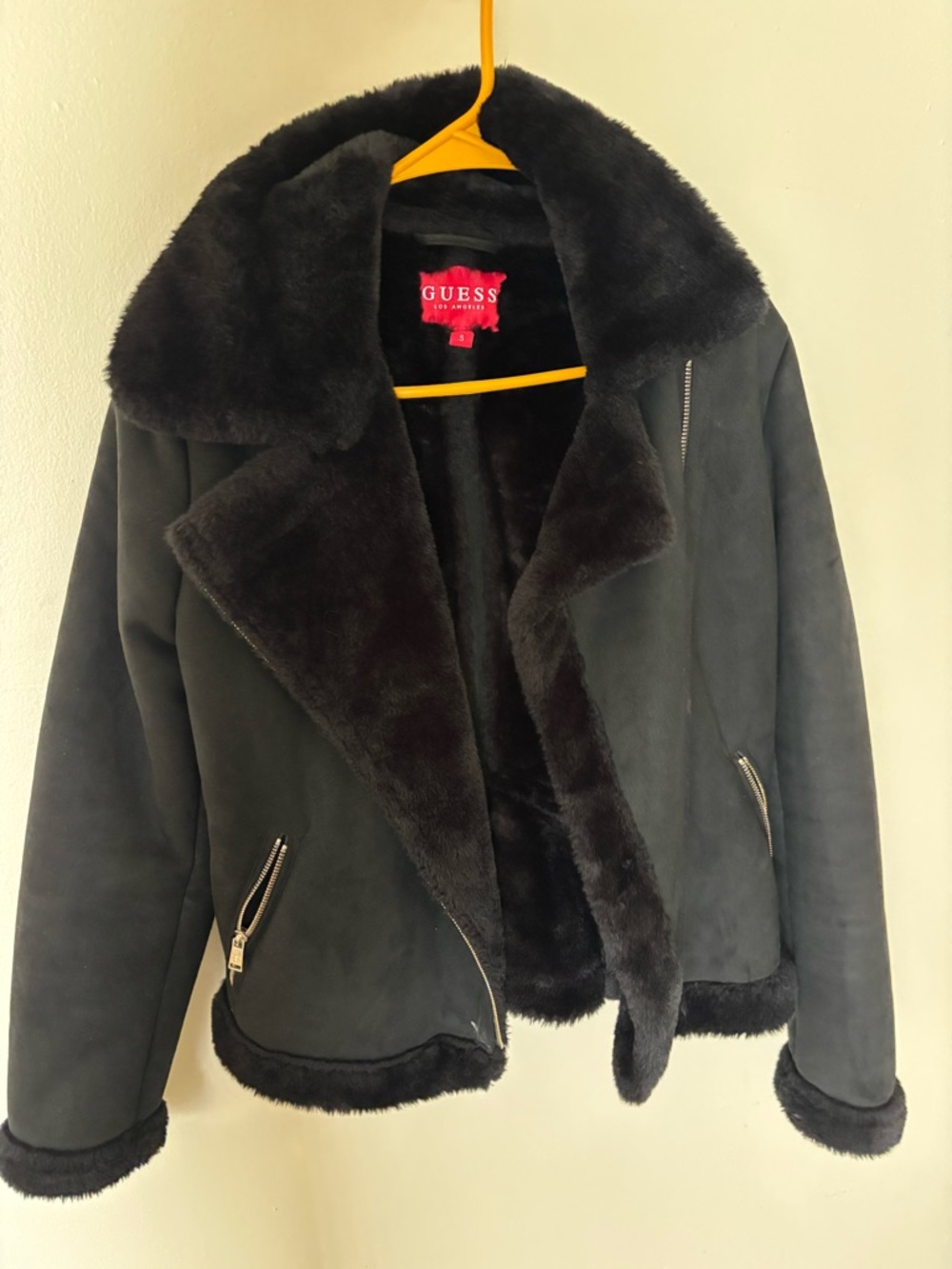 GUESS Black Faux Shearling Jacket